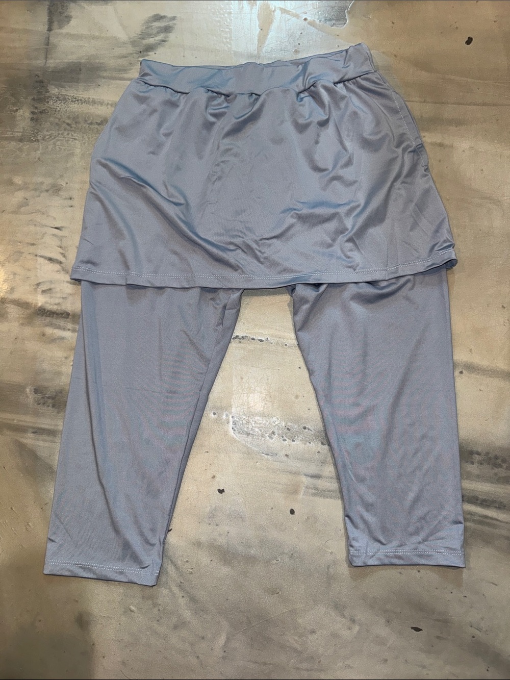 Women's Light Blue Active Skort Leggings - Skirted Performance Leggings